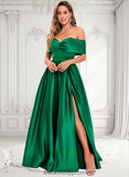 Nicole Ball-Gown/Princess Off the Shoulder Floor-Length Satin Prom Dresses BF2P0025871