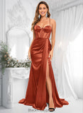 Vivien Trumpet/Mermaid Sweetheart Sweep Train Stretch Satin Prom Dresses BF2P0025836