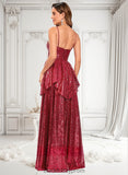 Asia A-line Sweetheart Floor-Length Sequin Prom Dresses BF2P0025868