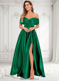 Nicole Ball-Gown/Princess Off the Shoulder Floor-Length Satin Prom Dresses BF2P0025871