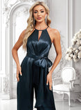 Harriet Jumpsuit/Pantsuit Halter Floor-Length Stretch Satin Bridesmaid Dress BF2P0025805