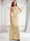 Eileen A-line Cowl Floor-Length Stretch Satin Bridesmaid Dress BF2P0025764