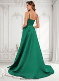 Hedwig A-line Sweetheart Sweep Train Satin Prom Dresses BF2P0025846