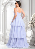 Sam Ball-Gown/Princess Sweetheart Sweep Train Tulle Prom Dresses With Bow BF2P0025843