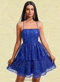 Kelly A-line Straight Short Sequin Homecoming Dress BF2P0025713