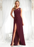 Lizeth A-line One Shoulder Floor-Length Chiffon Bridesmaid Dress BF2P0025756