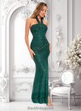 Rachael Sheath/Column Halter Floor-Length Sequin Prom Dresses BF2P0025858