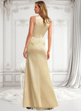 Eileen A-line Cowl Floor-Length Stretch Satin Bridesmaid Dress BF2P0025764