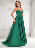 Hedwig A-line Sweetheart Sweep Train Satin Prom Dresses BF2P0025846