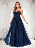 Laylah Ball-Gown/Princess Sweetheart Sweep Train Tulle Prom Dresses With Beading Sequins BF2P0025848