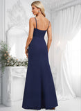 Lesly Trumpet/Mermaid Cowl Floor-Length Stretch Crepe Bridesmaid Dress With Ruffle BF2P0025766