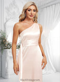 Raquel A-line One Shoulder Floor-Length Stretch Satin Bridesmaid Dress With Ruffle BF2P0025818