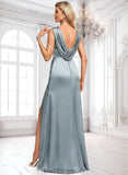 Laura A-line Scoop Cowl Floor-Length Stretch Satin Prom Dresses BF2P0025878