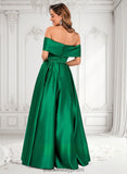 Nicole Ball-Gown/Princess Off the Shoulder Floor-Length Satin Prom Dresses BF2P0025871