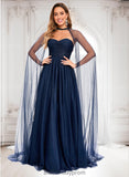 Laylah Ball-Gown/Princess Sweetheart Sweep Train Tulle Prom Dresses With Beading Sequins BF2P0025848