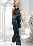 Harriet Jumpsuit/Pantsuit Halter Floor-Length Stretch Satin Bridesmaid Dress BF2P0025805