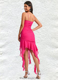 Isabell Bodycon V-Neck Asymmetrical Chiffon Homecoming Dress With Cascading Ruffles BF2P0025712