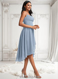 Angel A-line Cowl Asymmetrical Chiffon Bridesmaid Dress With Ruffle BF2P0025727