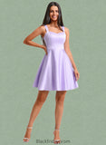 Willa A-line Sweetheart Short Satin Homecoming Dress With Bow BF2P0025682