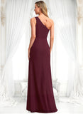 Lizeth A-line One Shoulder Floor-Length Chiffon Bridesmaid Dress BF2P0025756