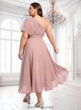 Sophronia A-line One Shoulder Asymmetrical Chiffon Bridesmaid Dress With Ruffle BF2P0025819