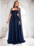 Laylah Ball-Gown/Princess Sweetheart Sweep Train Tulle Prom Dresses With Beading Sequins BF2P0025848