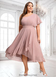 Sophronia A-line One Shoulder Asymmetrical Chiffon Bridesmaid Dress With Ruffle BF2P0025819