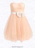 Lisa Ball-Gown/Princess Sweetheart Short Tulle Homecoming Dress With Bow BF2P0025719