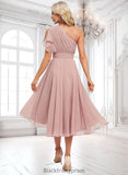 Sophronia A-line One Shoulder Asymmetrical Chiffon Bridesmaid Dress With Ruffle BF2P0025819