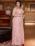 Hazel Sheath/Column Lace Applique Scoop Long Sleeves Floor-Length Mother of the Bride Dresses BF2P0020399