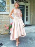 Karley A-Line/Princess Satin Bowknot Scoop Sleeveless Asymmetrical Mother of the Bride Dresses BF2P0020403