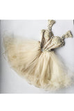 2024 Homecoming Dresses Straps Tulle With Beading Short/Mini A Line