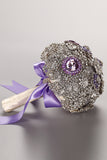 Round Shape Wedding Bouquet With Rhinestone Brooch (26*18cm)