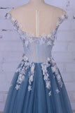 2024 Beautiful Prom Dresses Scoop A-Line Sweep/Brush Train Long Prom Dress/Evening Dress