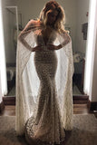 2024 Spaghetti Straps Wedding Dresses Mermaid Lace With Sash And Cape