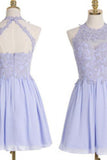 2024 Chiffon Scoop With Beading Homecoming Dresses A Line Short/Mini Zipper Up