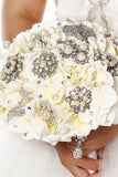 Luxurious Rhinestone Crystal Roses Wedding Flowers Bridal Bouquet (26*22cm)