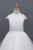 2024 Scoop Flower Girl Dresses A Line Tea Length Tulle