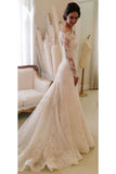 2024 Boat Neck Mermaid Tulle With Applique Wedding Dresses Court Train