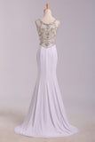 2024 New Arrival Prom Dresses Scoop Neckline Sheath/Column Floor Length Fast Delivery