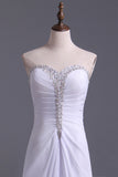 2024 New Arrival White Sheath/Column Sweetheart Chiffon Floor Length