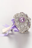 Round Shape Wedding Bouquet With Rhinestone Brooch (26*18cm)