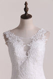 2024 Wedding Dresses Scoop A Line Tulle With Applique