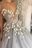 2024 Ball Gown Spaghetti Straps Quinceanera Dresses With Handmade Flowers Tulle