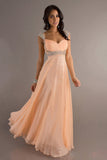 Best Selling Prom Dresses A-Line V-Neck Floor-Length Chiffon Zipper Back