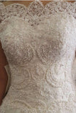 2024 Off The Shoulder Wedding Dresses A Line Tulle With Beading Court Train