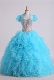 2024 Beaded Bodice Sweetheart Balll Gown Quinceanera Dresses Floor Length