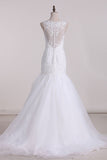 2024 Wedding Dresses Straps Mermaid/Trumpet With Applique Organza