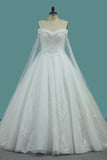 2024 New Arrival Bling Wedding Dresses Off The Shoulder A Line Tulle Lace Up