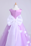 2024 Cute A-Line Ankle-Length Flower Girl Dresses With Bow-Knot